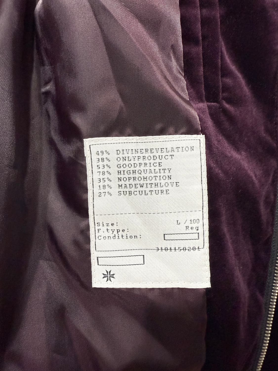 토니웩 TONYWACK 등판자수 벨루어 집업자켓 L 상품이미지6