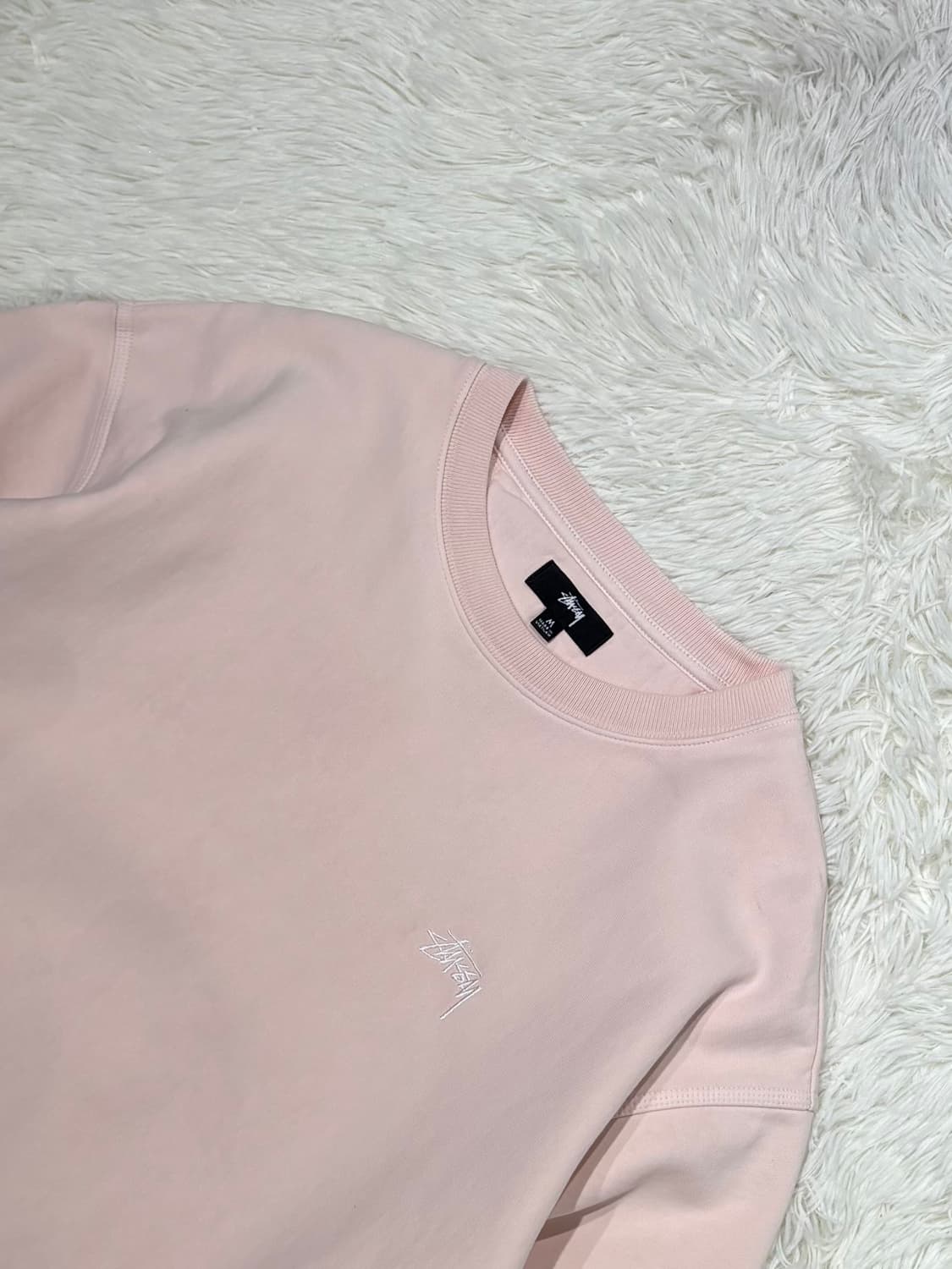 스투시 베이비핑크 베이직 맨투맨 상품이미지5