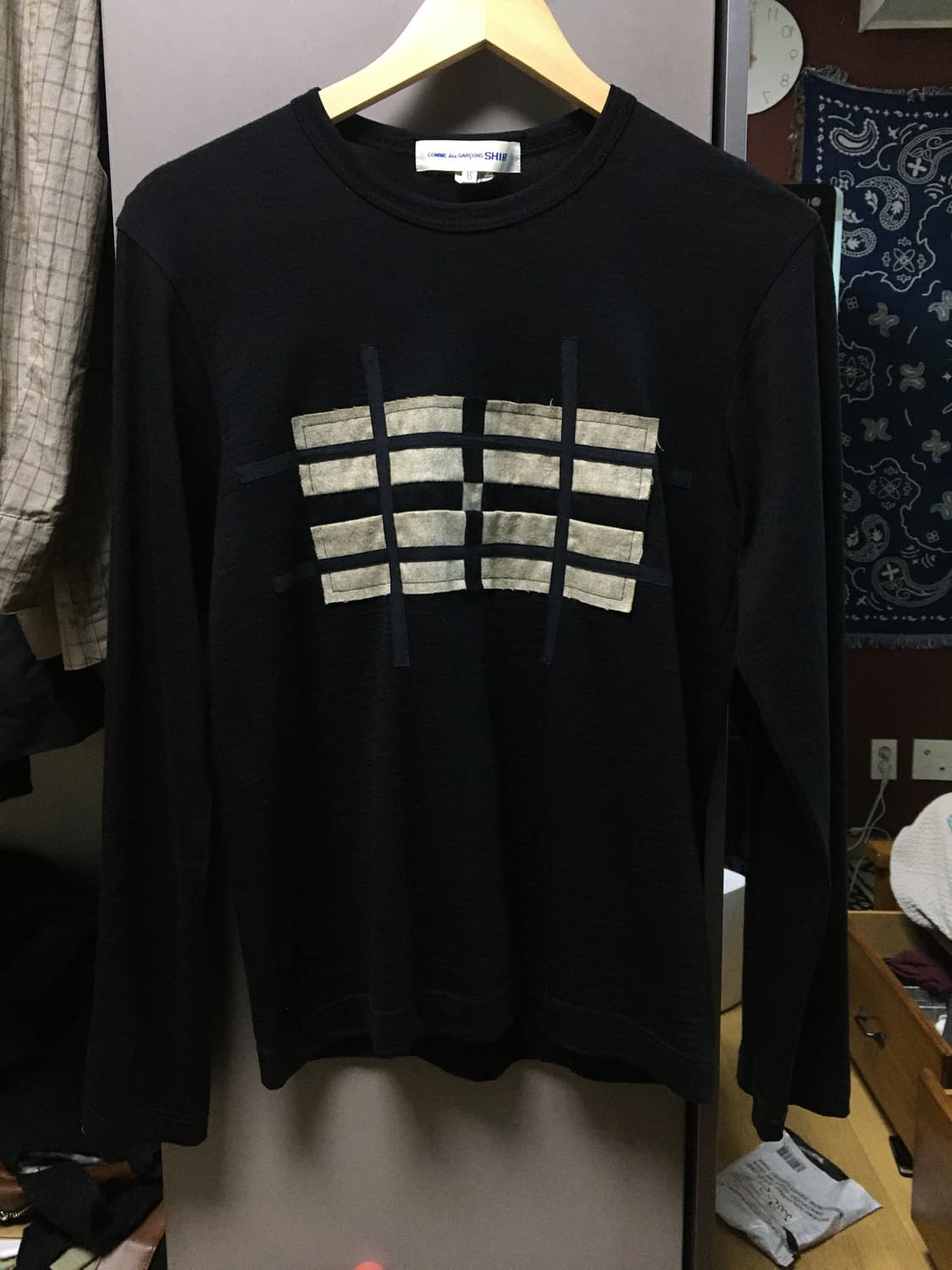 꼼데가르송 울 패치워크 니트 상품이미지1