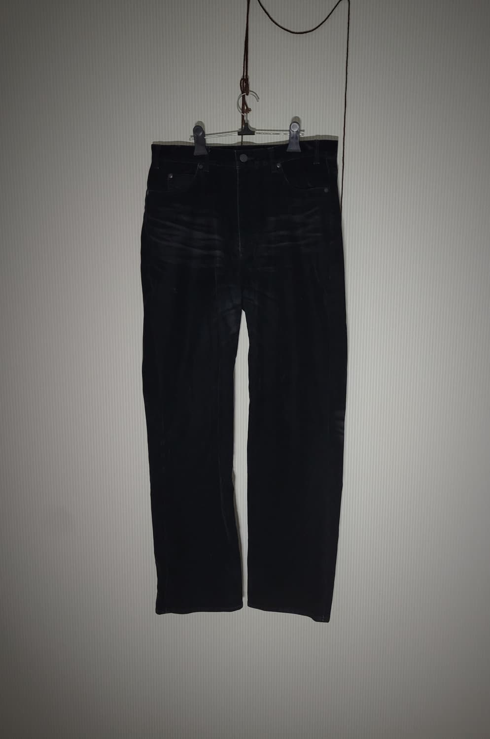 탁 블랙 벨벳 팬츠 상품이미지2