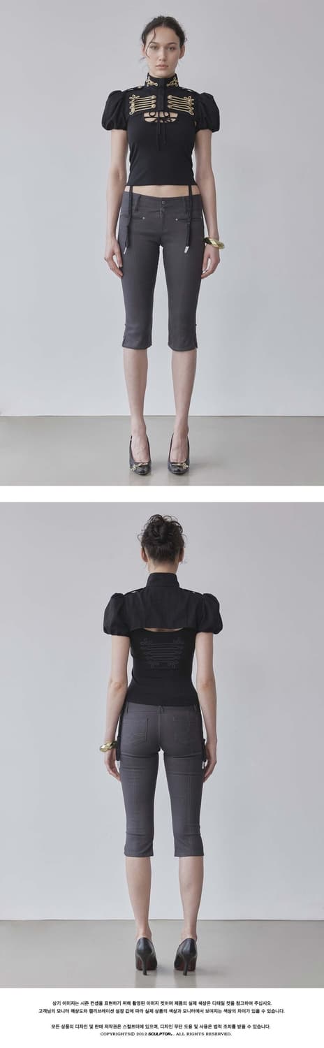 스컬프터 90s cotton capri pants charcoal 상품이미지4