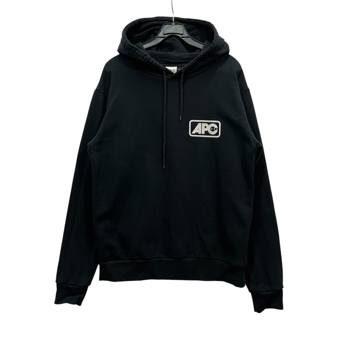 A.P.C Minimal Logo Black Hoodie 상품이미지1