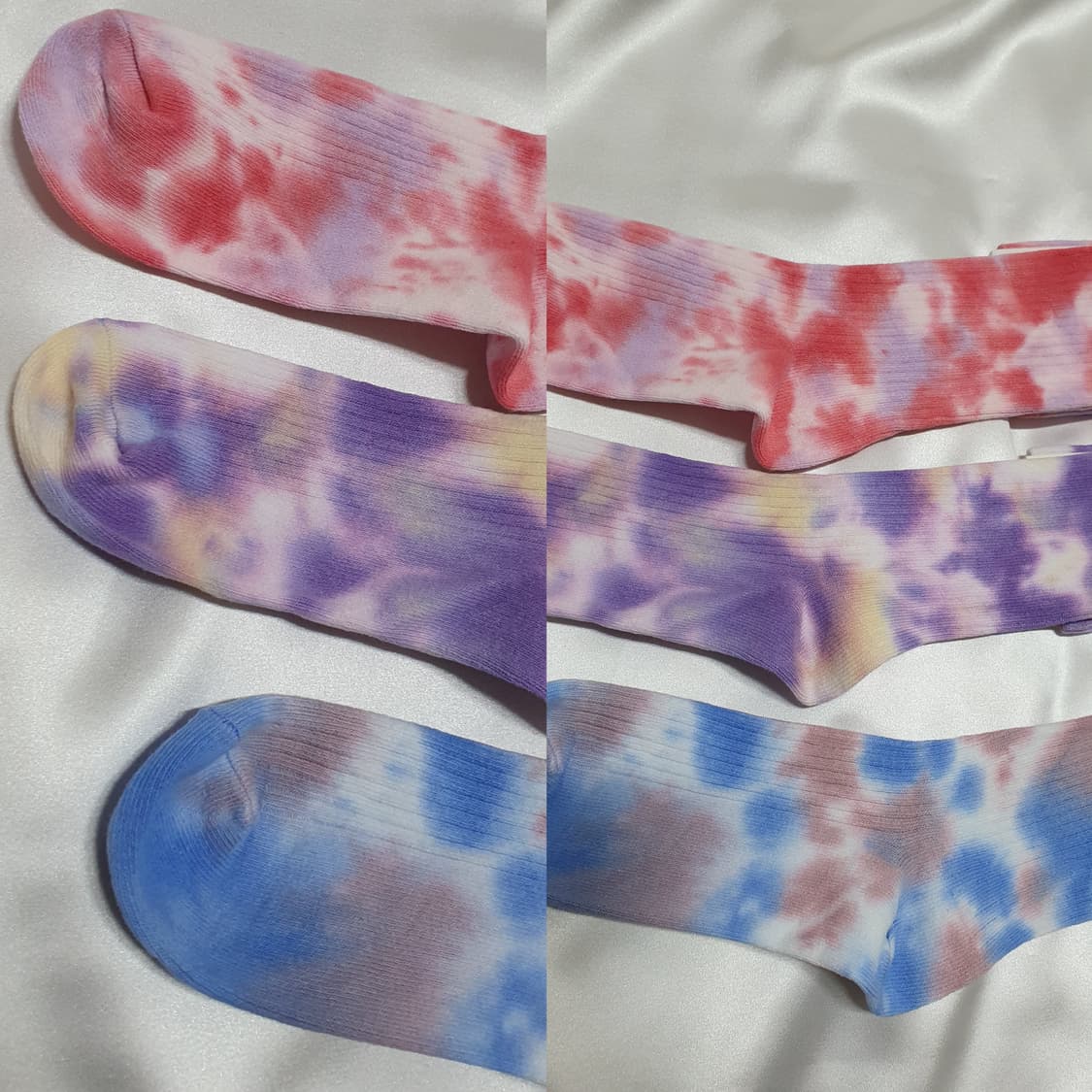 아크네 레드 퍼플 블루 물나염 타이다이 롱 삭스 무릎양말 긴양말 상품이미지6