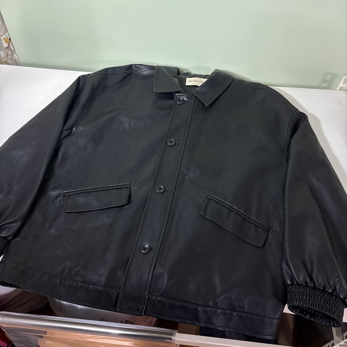 우먼OS MUALLY CHEN 무알리 첸 블랙 4버튼 가죽자켓 상품이미지2