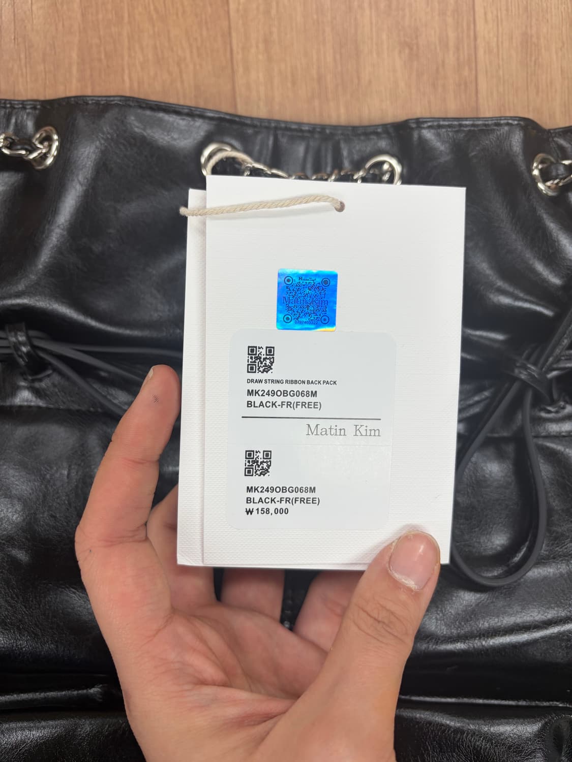 (새상품) 마뗑킴 드로우 스트링 리본 백팩 상품이미지5