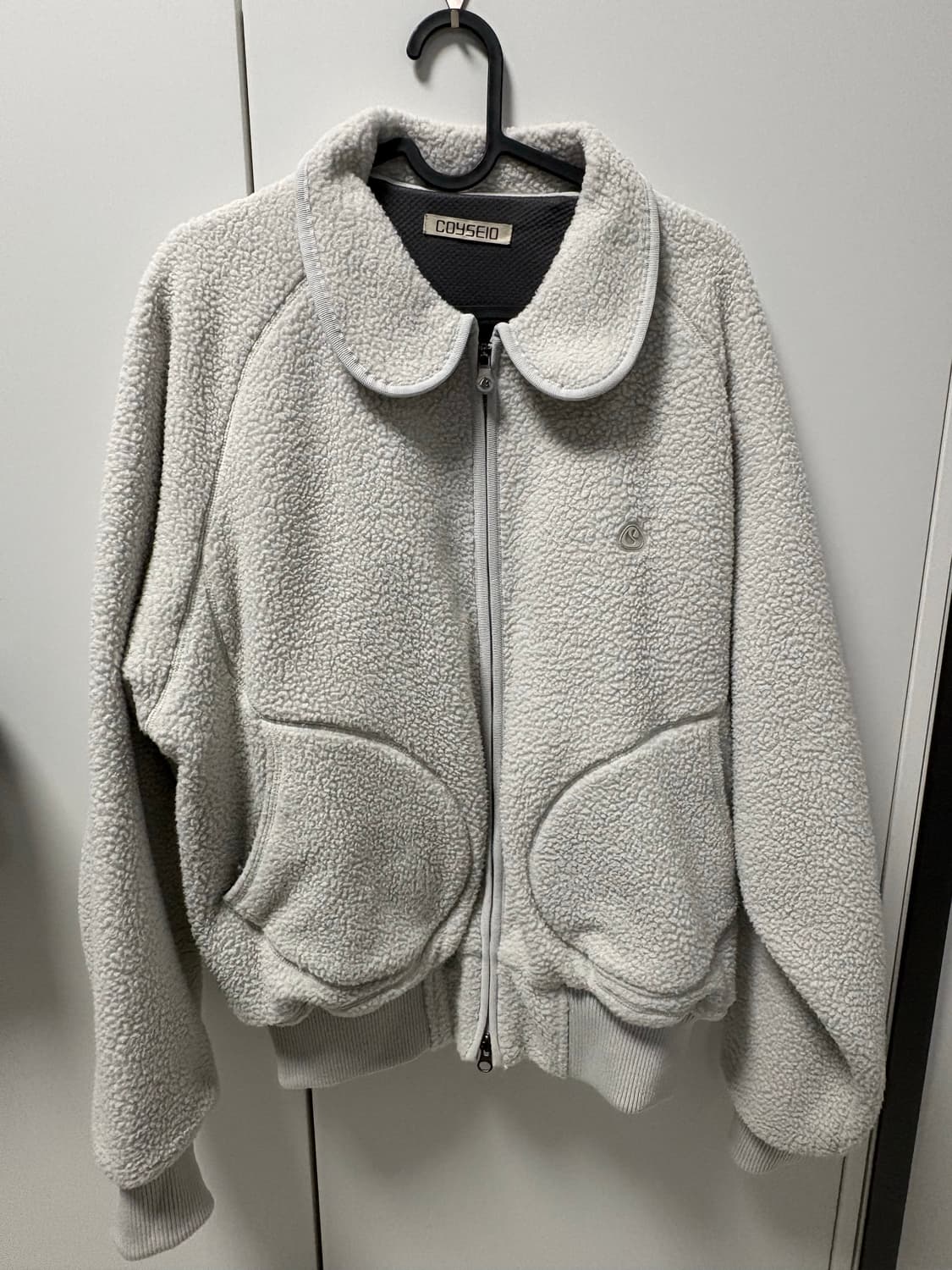 ROUND COLLAR FLEECE JACKET LIGHT GREY 상품이미지2