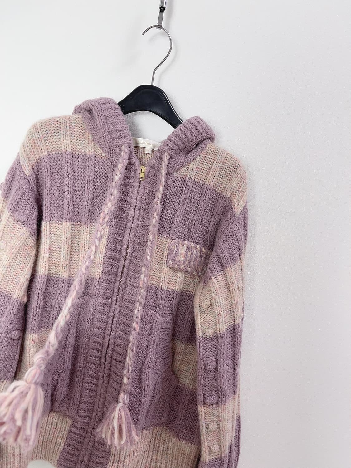 러브 쉑 팬시 알파카 폼폼 라벤더 핑크 가디건 상품이미지6