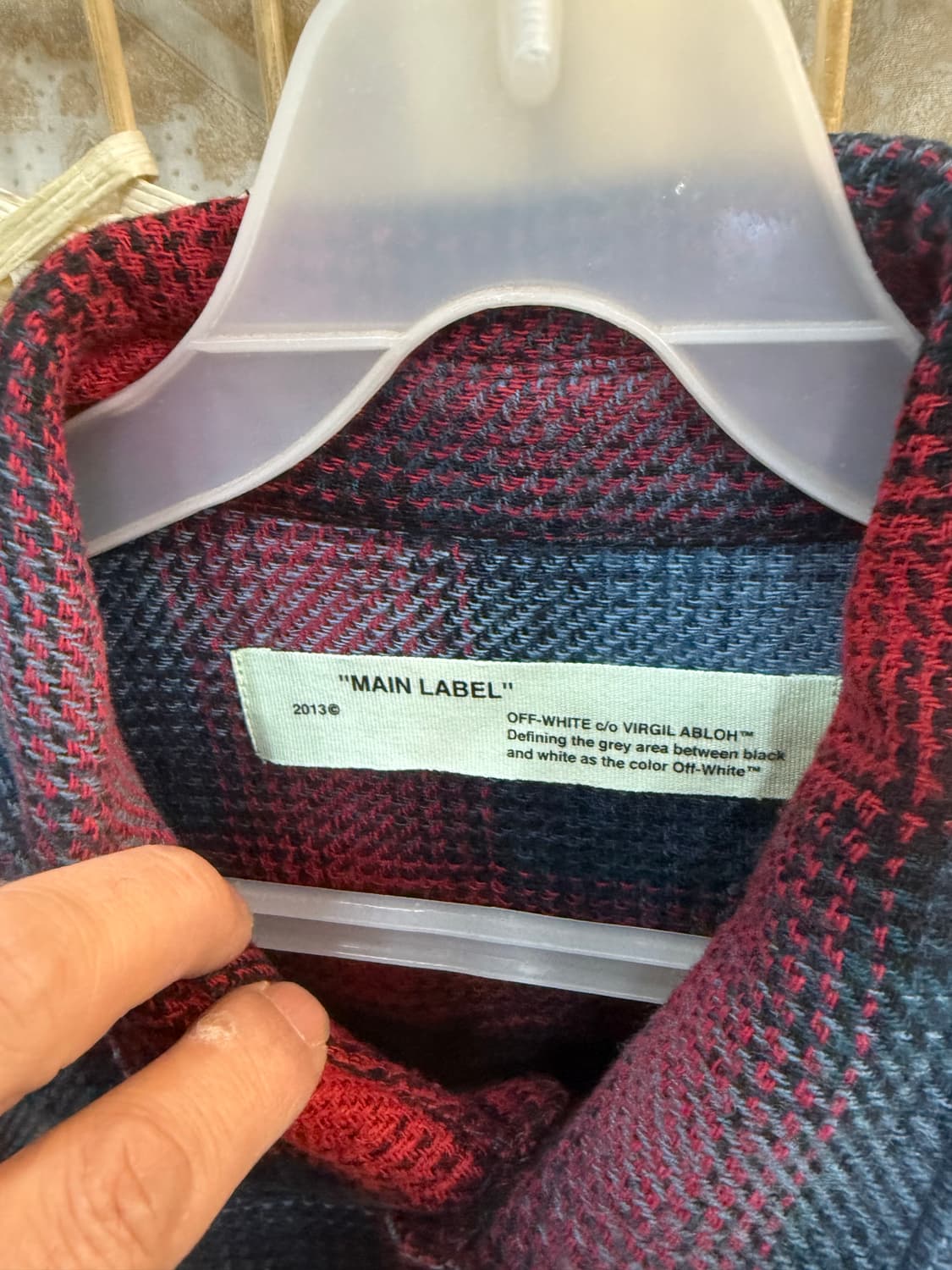 100-105 정품 오프화이트 애로우 프린트 체크 오버셔츠 팝니다 상품이미지2