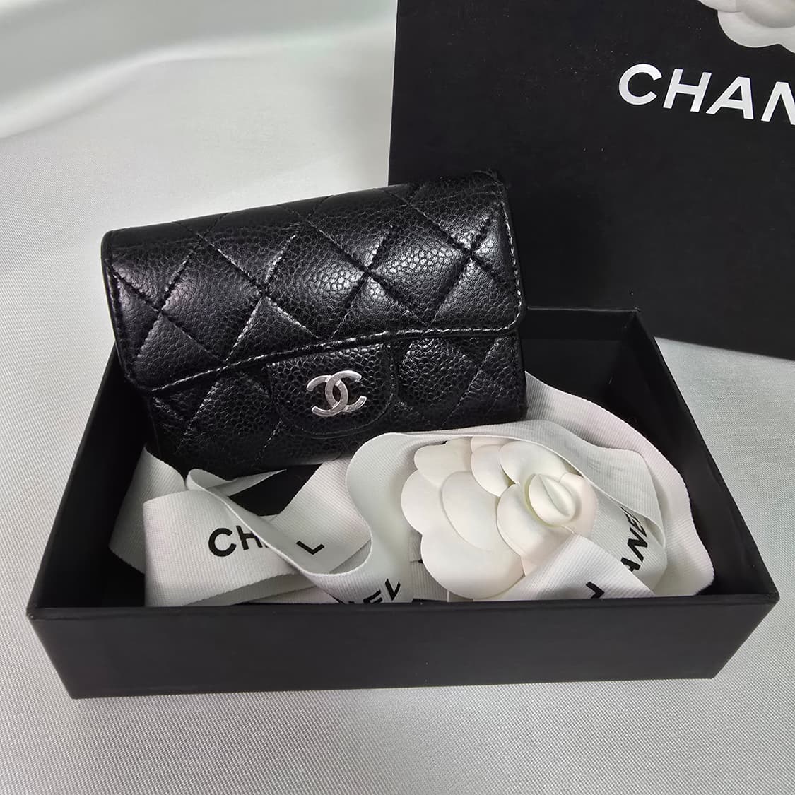 샤넬 카드지갑 블랙 은장 AP0214 상품이미지2