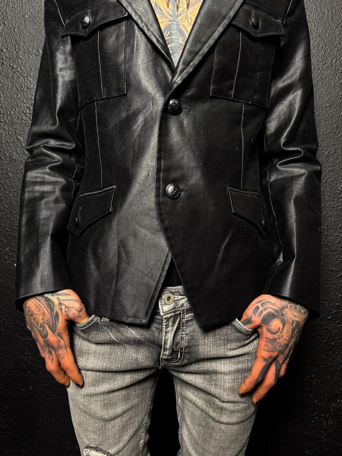 CUSTOM CULTURE – Black Coated Blazer 상품이미지3