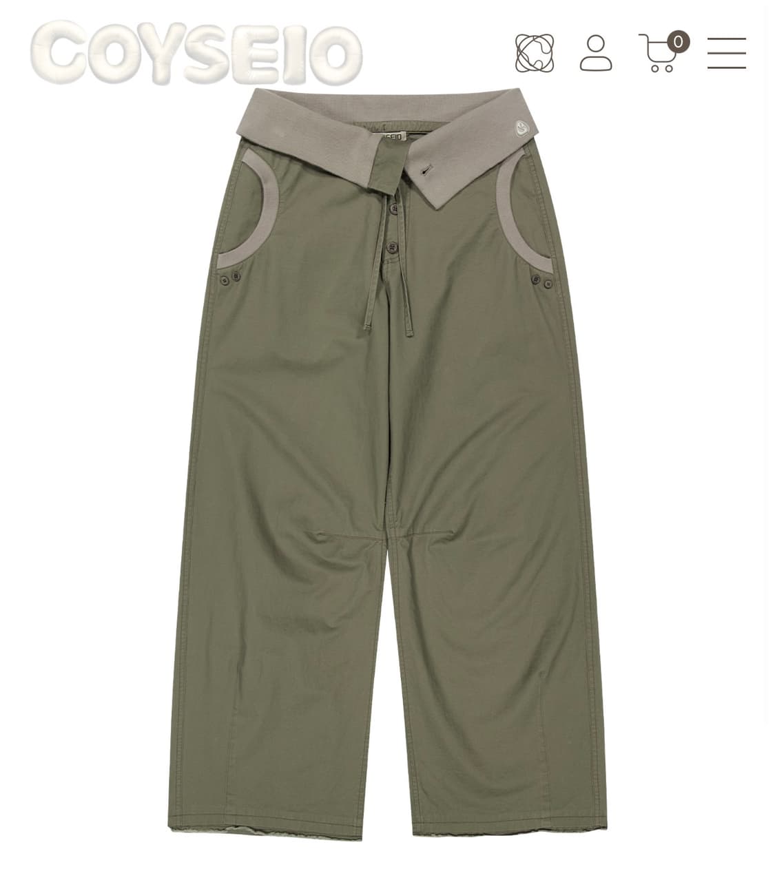 코이세이오 플로우 폴드 팬츠 카키 상품이미지1