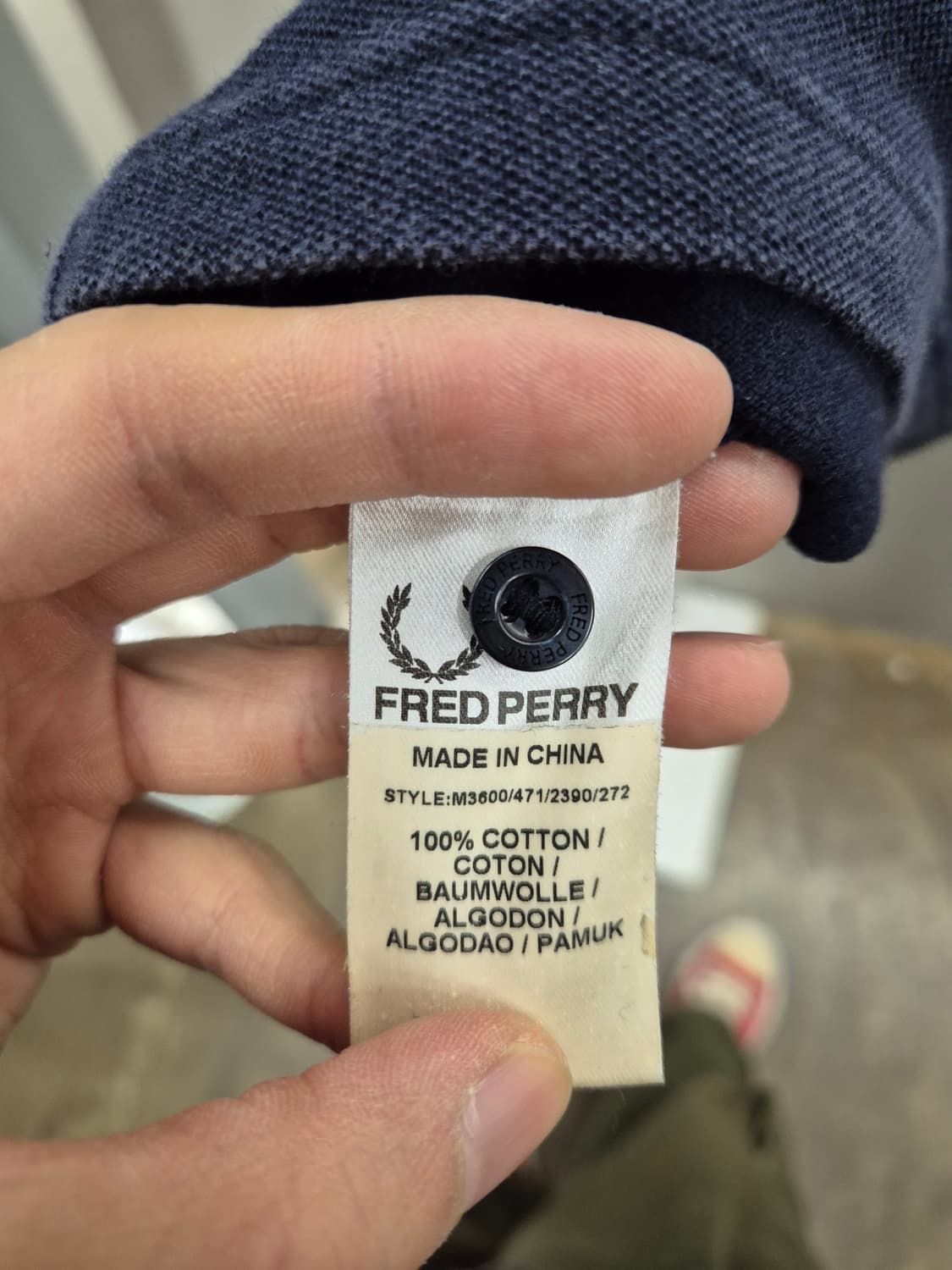 프레드페리 네이비 슬림핏 카라티 M 상품이미지6