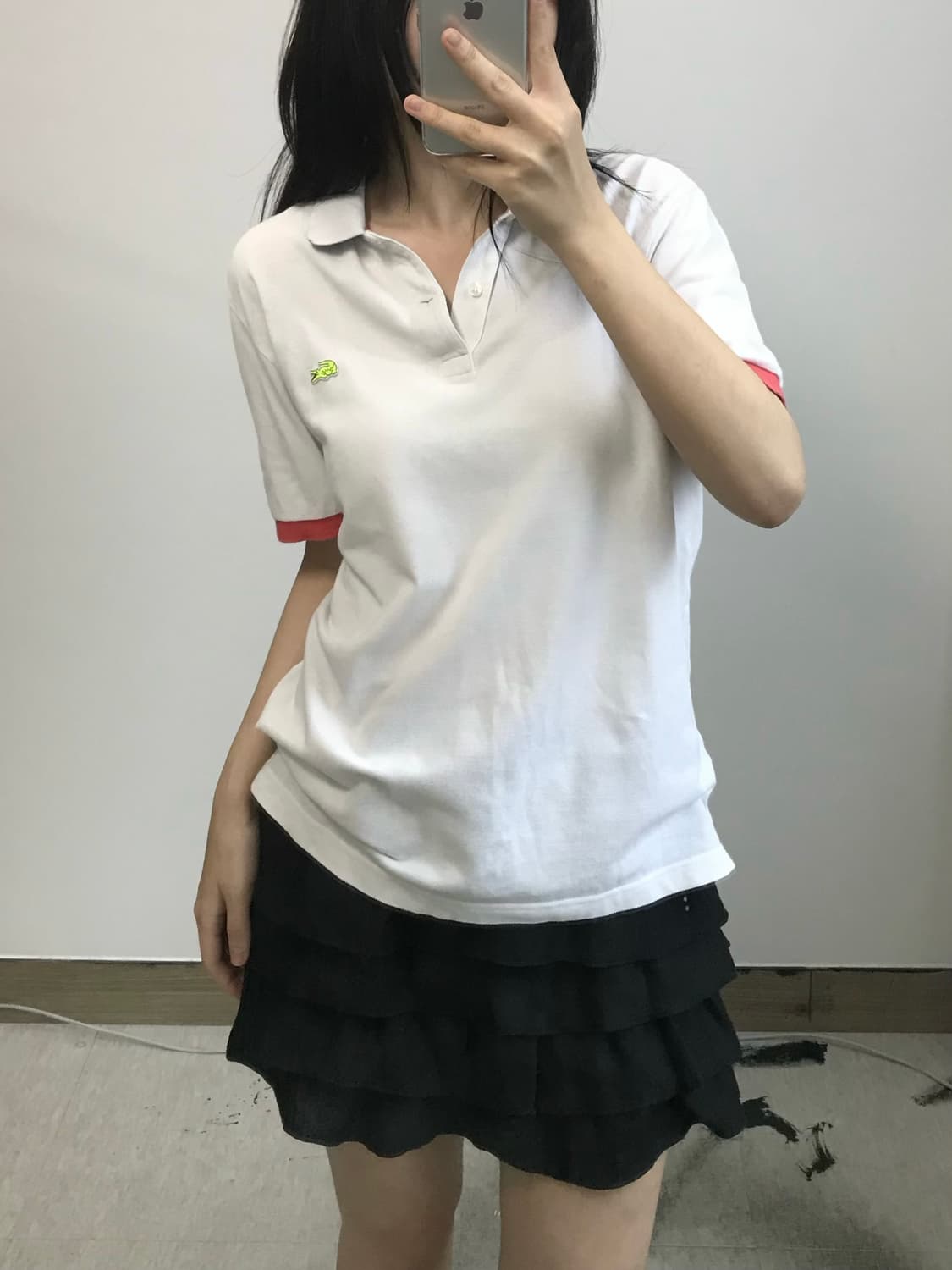 라코스테 배색 PK 반팔 카라 티셔츠 상품이미지1