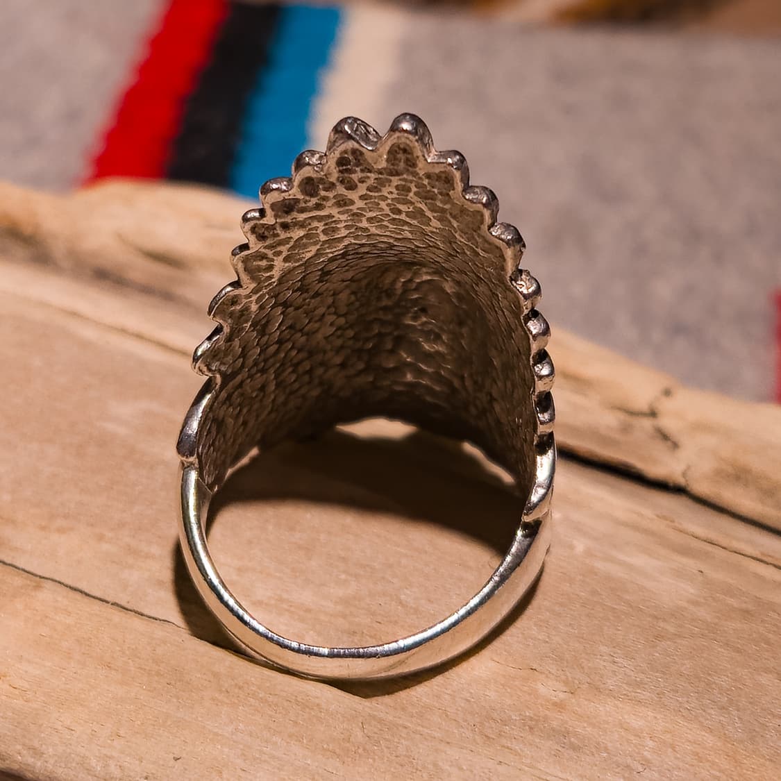 Native American Chief Onyx Silver Ring 상품이미지4