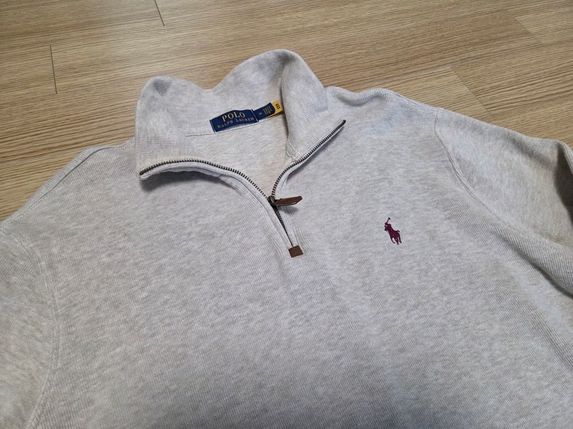 폴로 랄프로렌 코튼 오트밀 하프 집업 스웨터  상품이미지3
