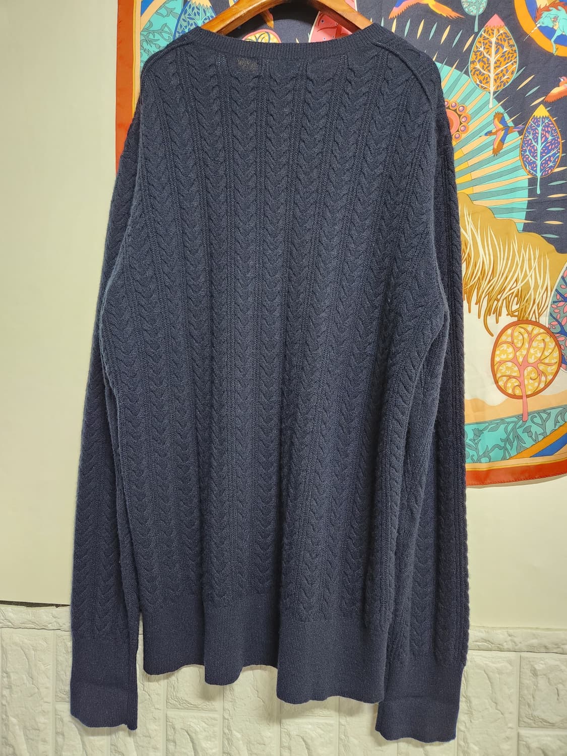 (정품)버버리 네이비 케이블 캐시미어 니트 스웨터 XL 상품이미지8