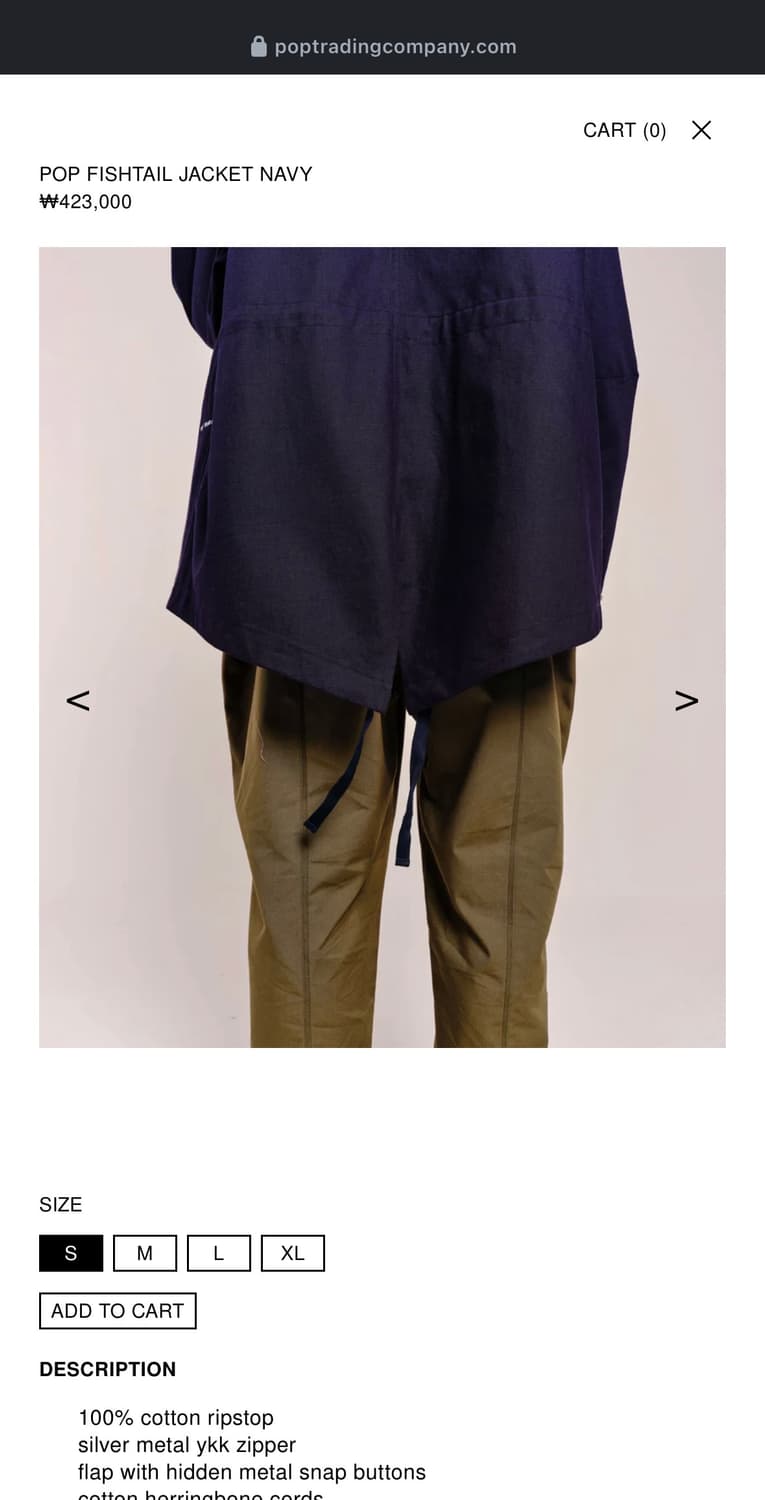 POP FISHTAIL JACKET NAVY (S) 상품이미지5