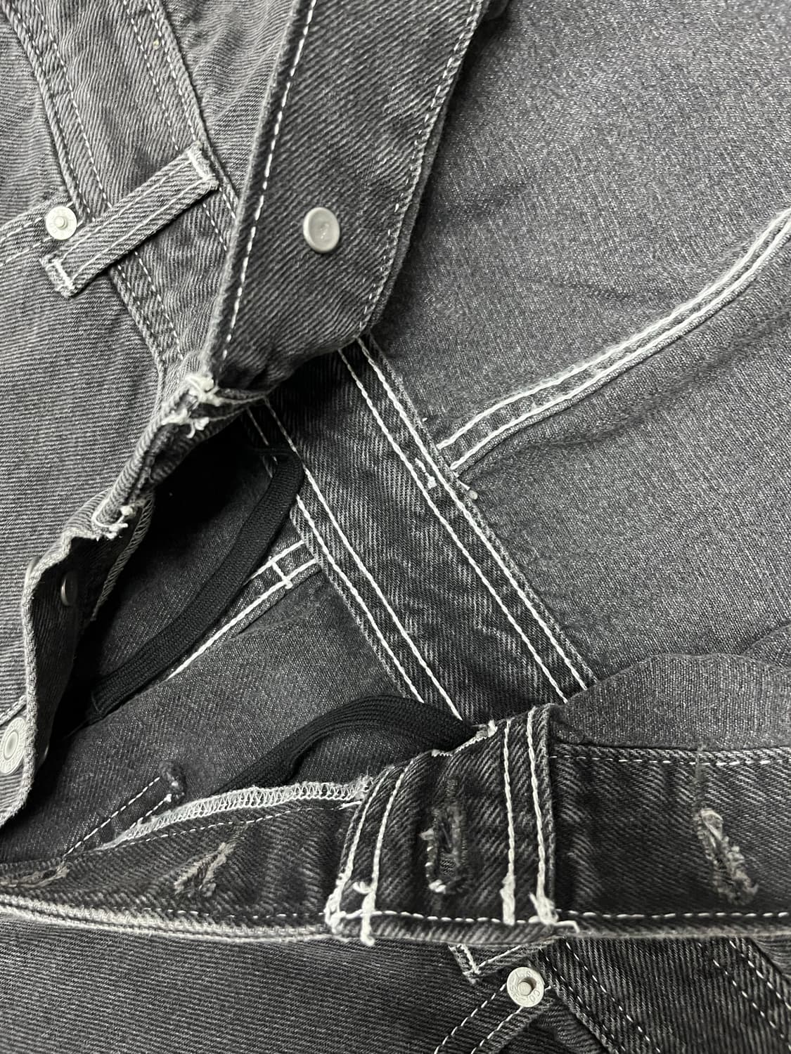 리바이스 슬리브리스 데님 점프수트 M 상품이미지6