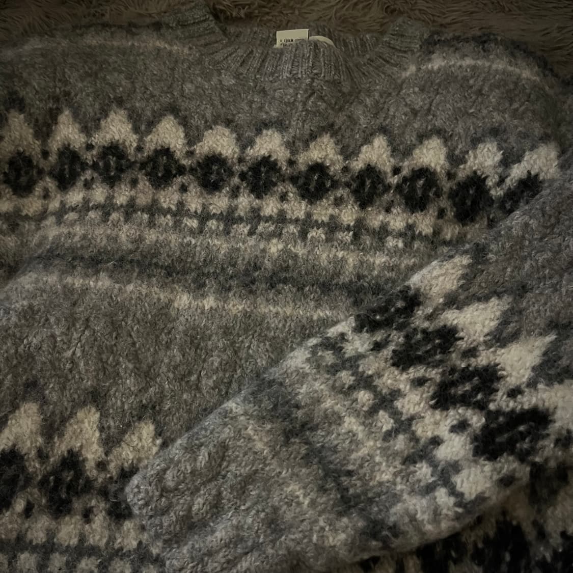 그레이 패턴 니트 상품이미지2