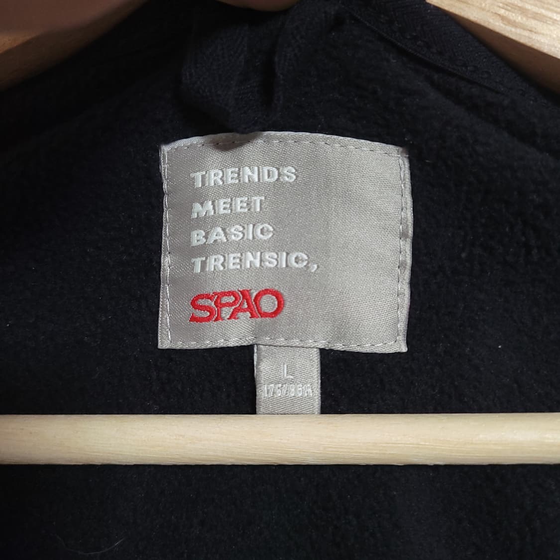 (L) SPAO 스파오 플리스 가디건 블랙 상품이미지2