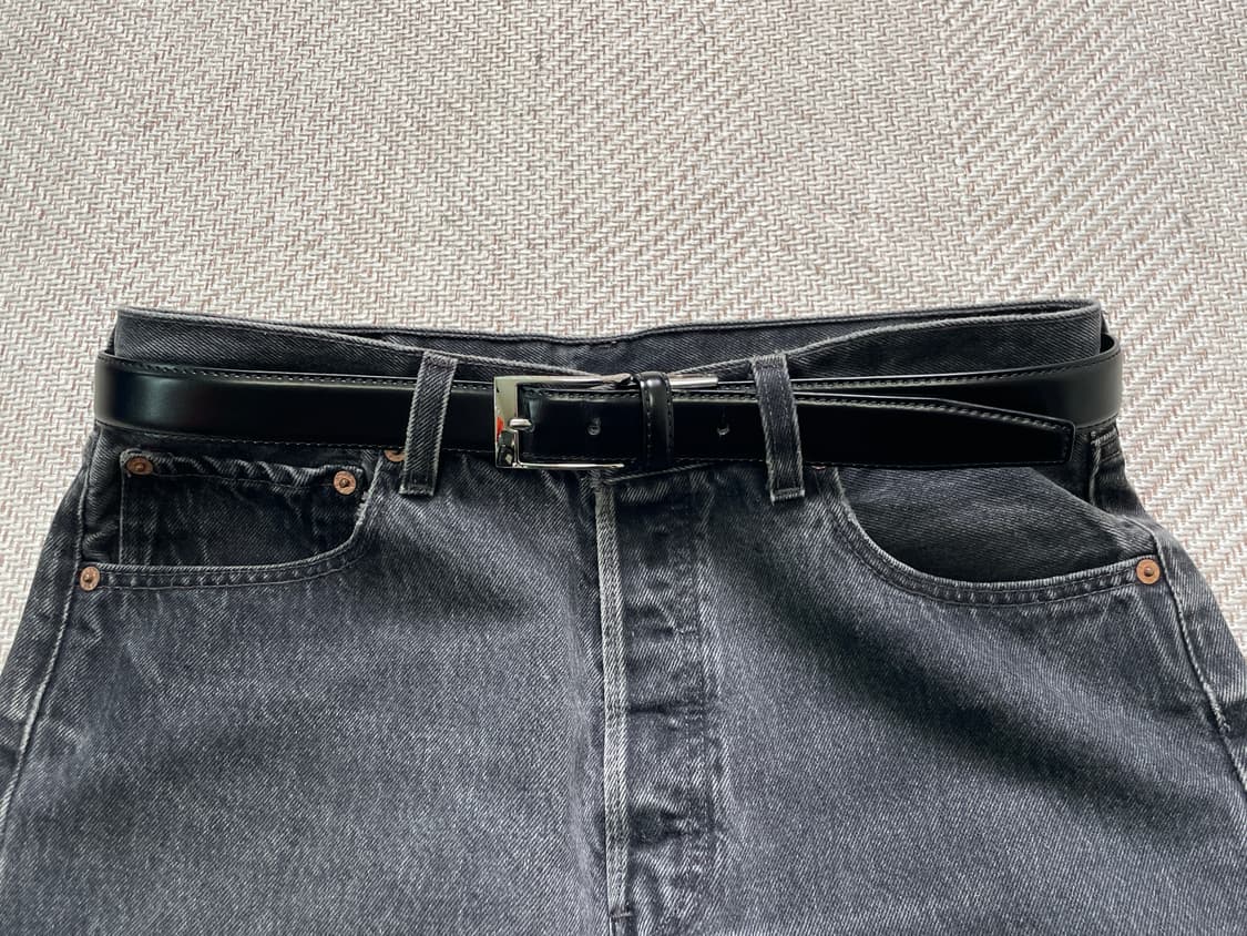 빈티지 실버버클 레더 벨트 상품이미지1