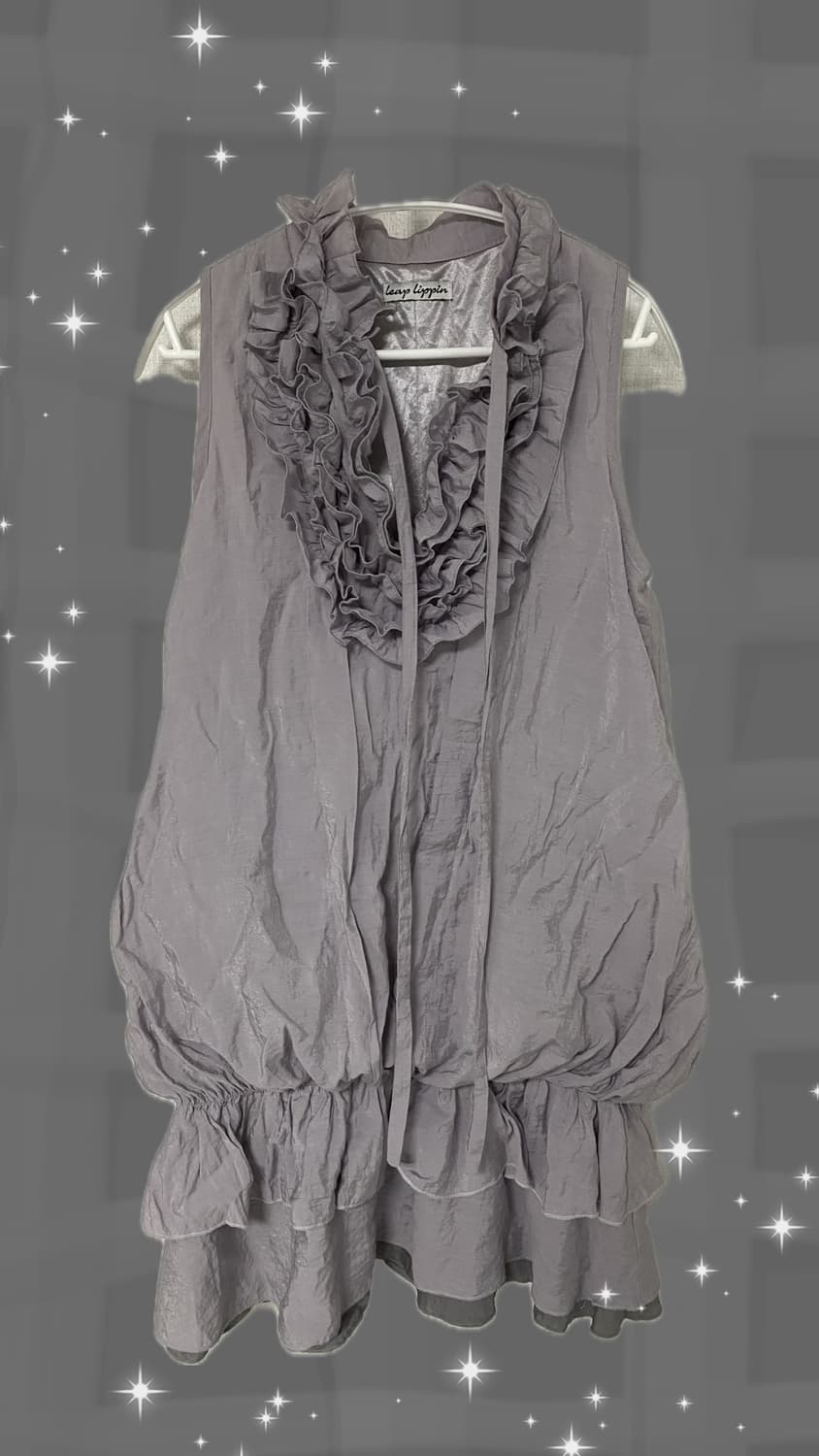 일본 빈티지 립리핀 민소매 원피스 그레이 상품이미지1