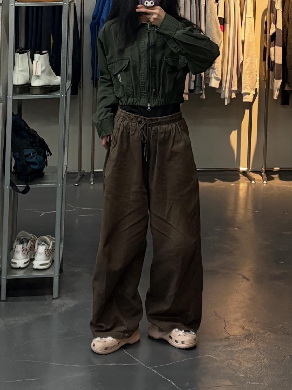 칼하트 커스텀 투웨이 카키 크롭 자켓 A2840 상품이미지1