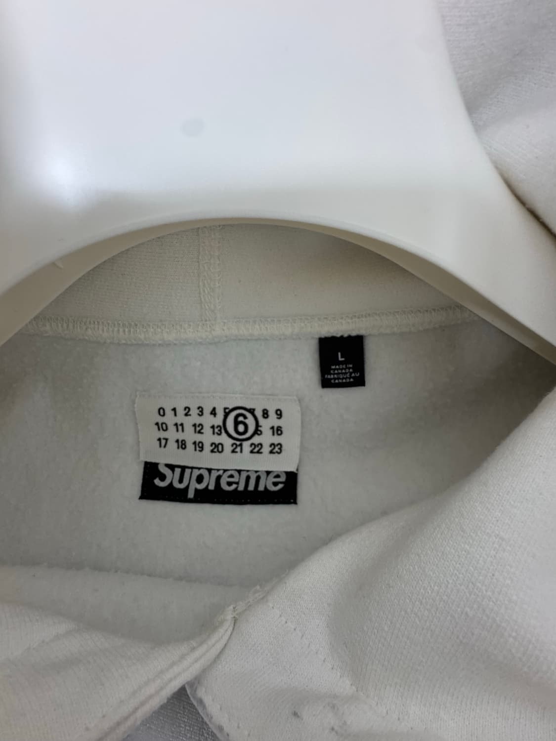 [L]슈프림xMM6 메종마르지엘라 포일 박스 후드 화이트 상품이미지2