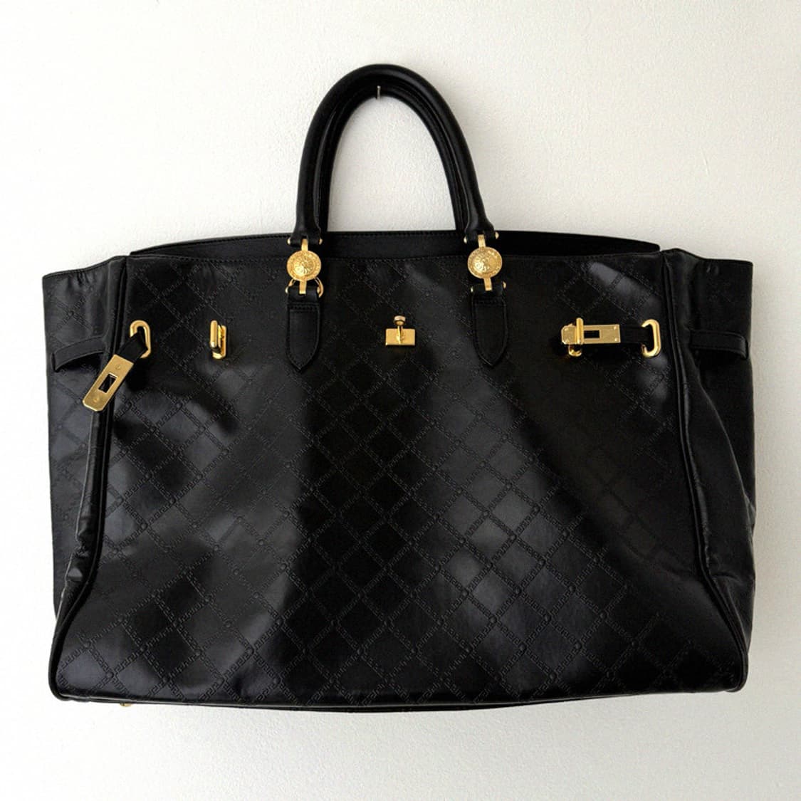 베르사체 빈티지 골드 금장 락 버킨백 50 토트 여행가방 지드래곤 상품이미지10