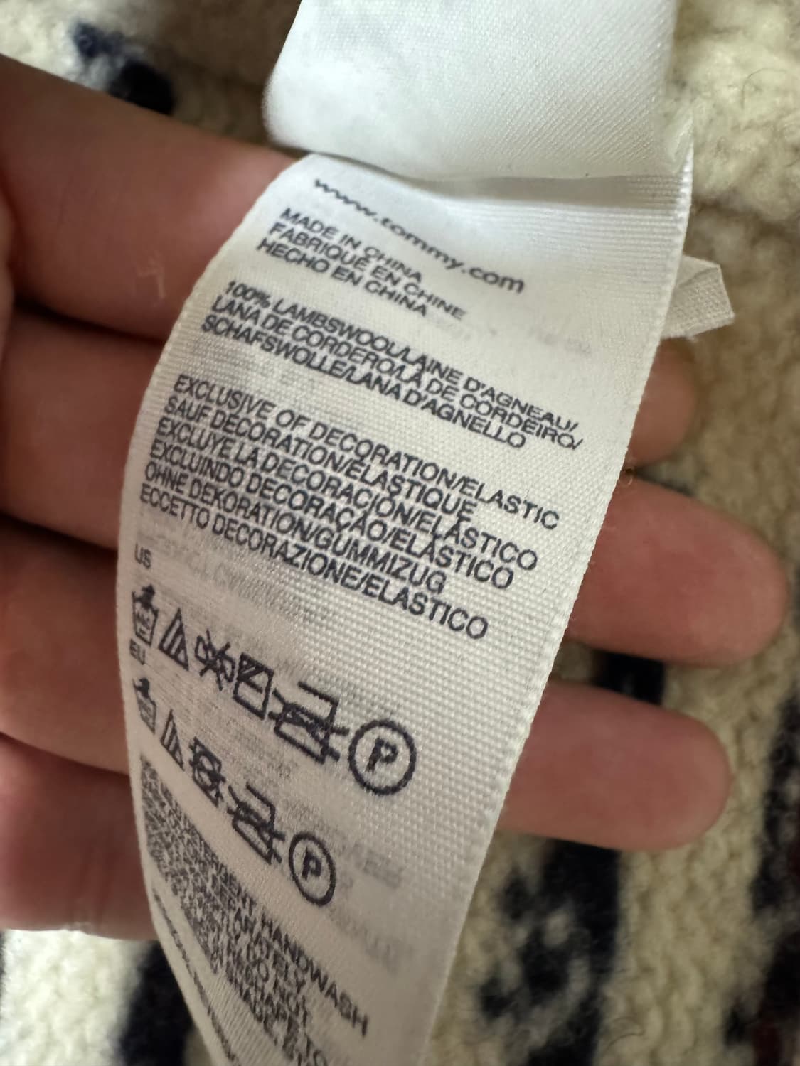 타미힐피거 아이보리 패턴 니트집업 XL 상품이미지3