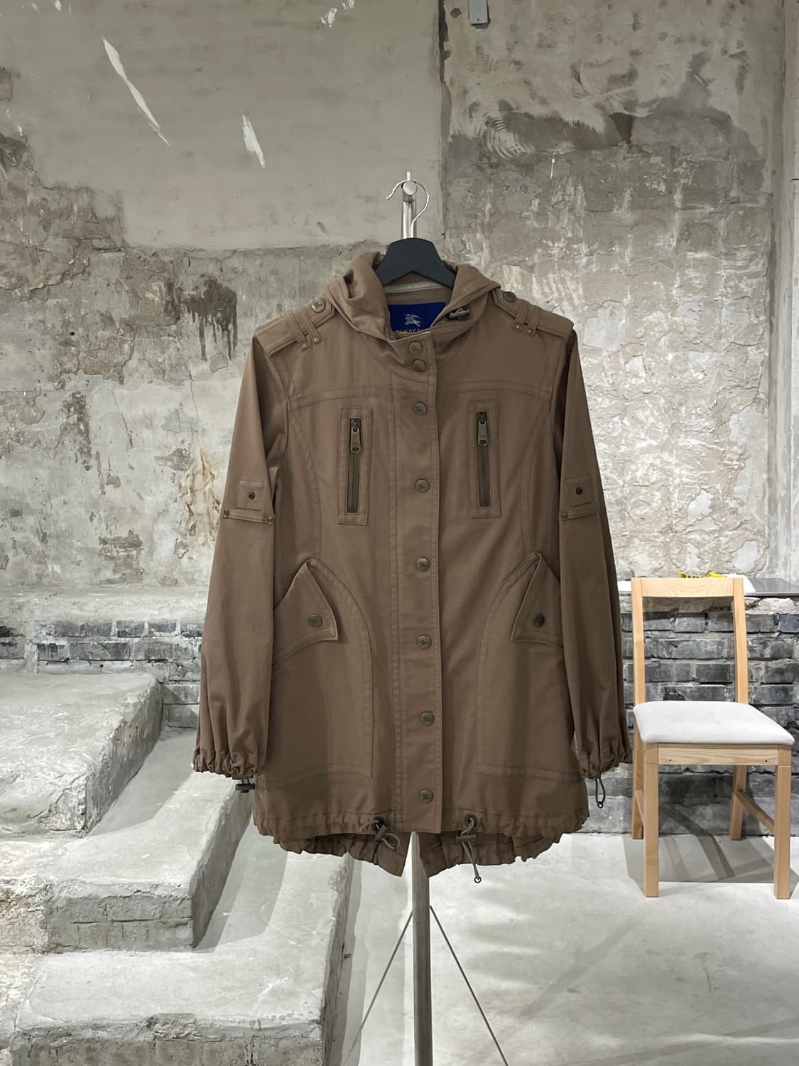 버버리 블루라벨 브라운 스트링 후디 야상 자켓 상품이미지1