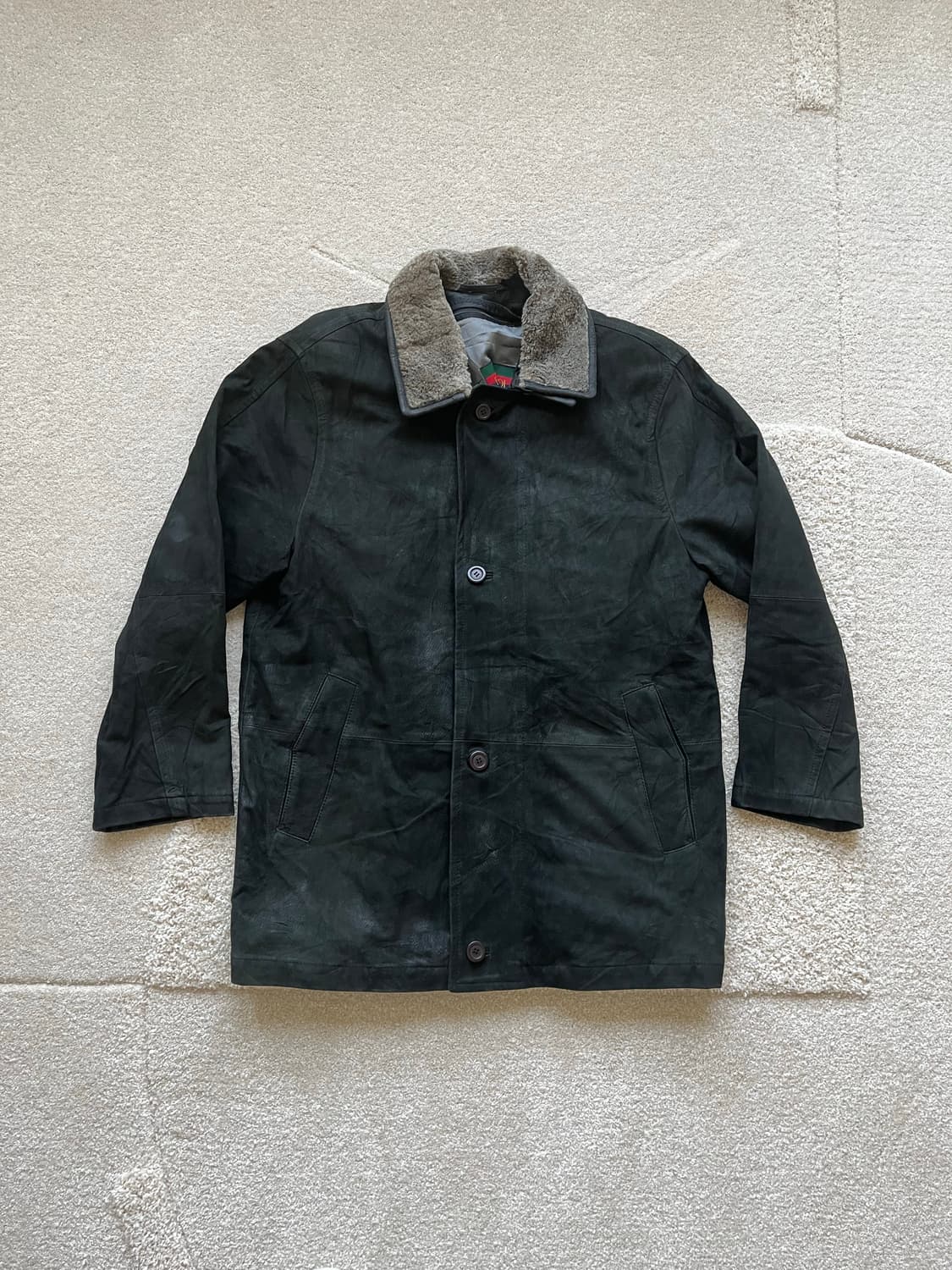 BONGARDI 리얼 램 누벅 레더 코트 (100-105) 상품이미지2