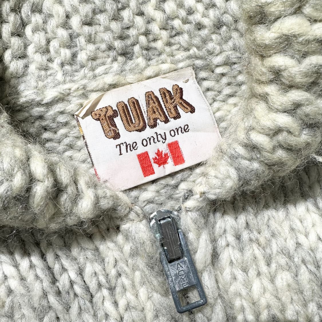 Tuak 캐나다 코위찬 숄카라 패턴 핸드 니트 집업 가디건 자켓 상품이미지4