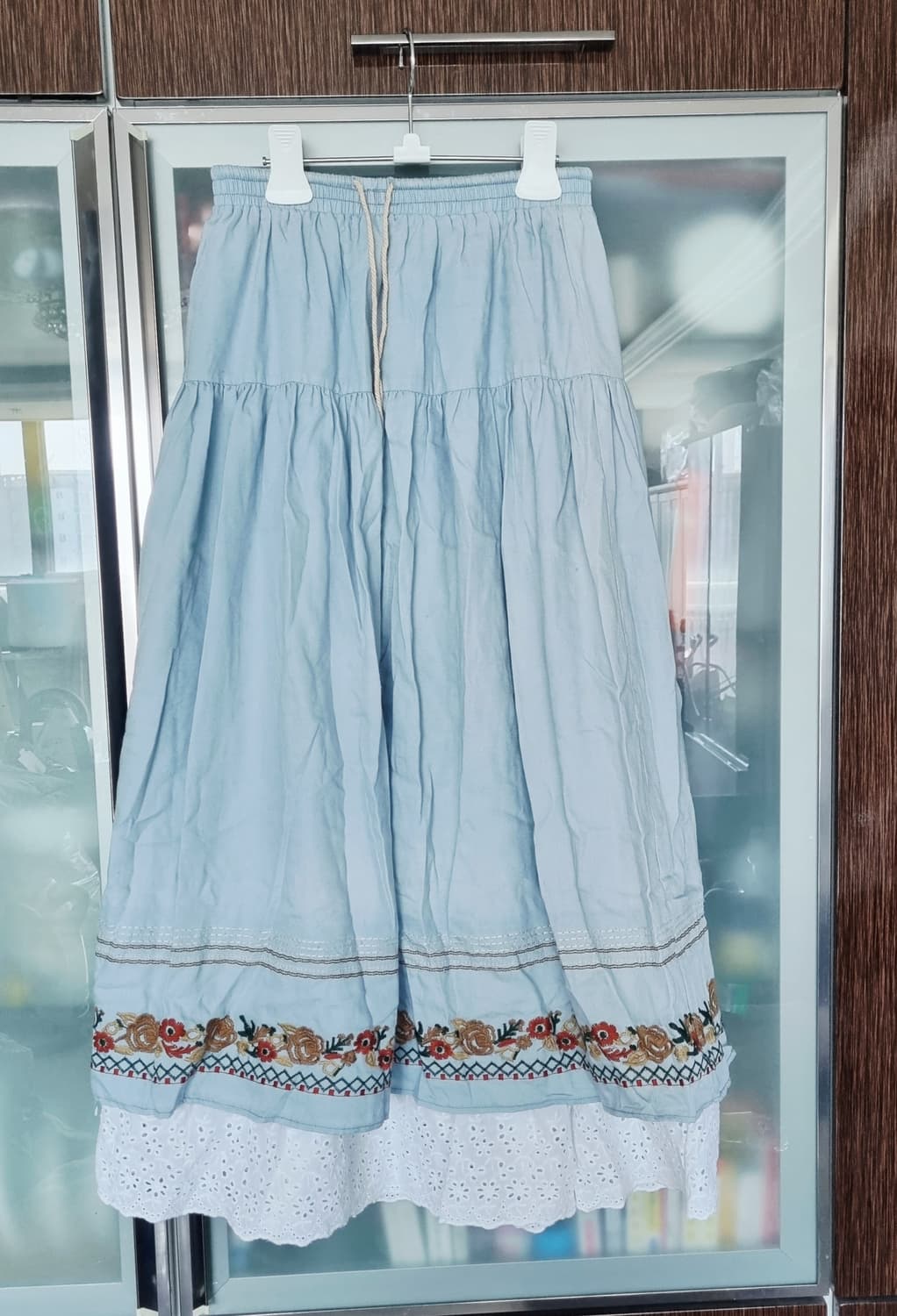 일본브랜드 자수 레이스 롱스커트 상품이미지1