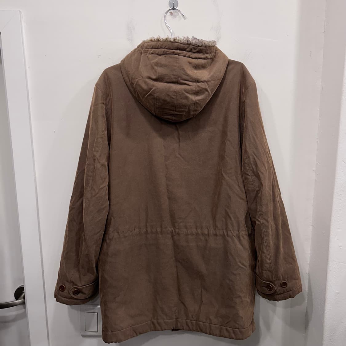 노티카 밍크헤어 누빔 후드 코튼 개파카 롱 야상 상품이미지5