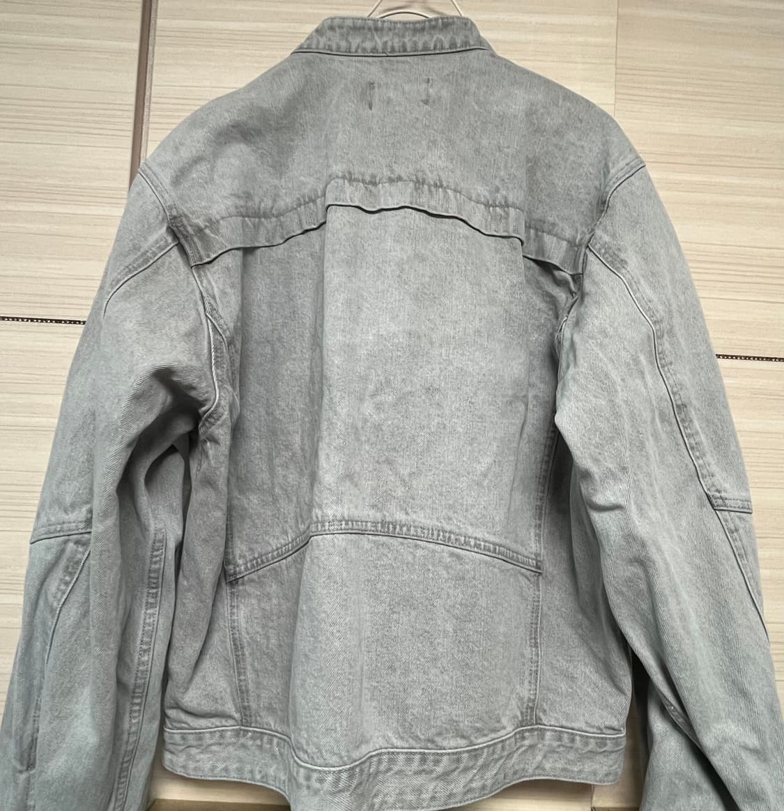 키뮤어 빈티지 워싱 데님 바이커 자켓  상품이미지4