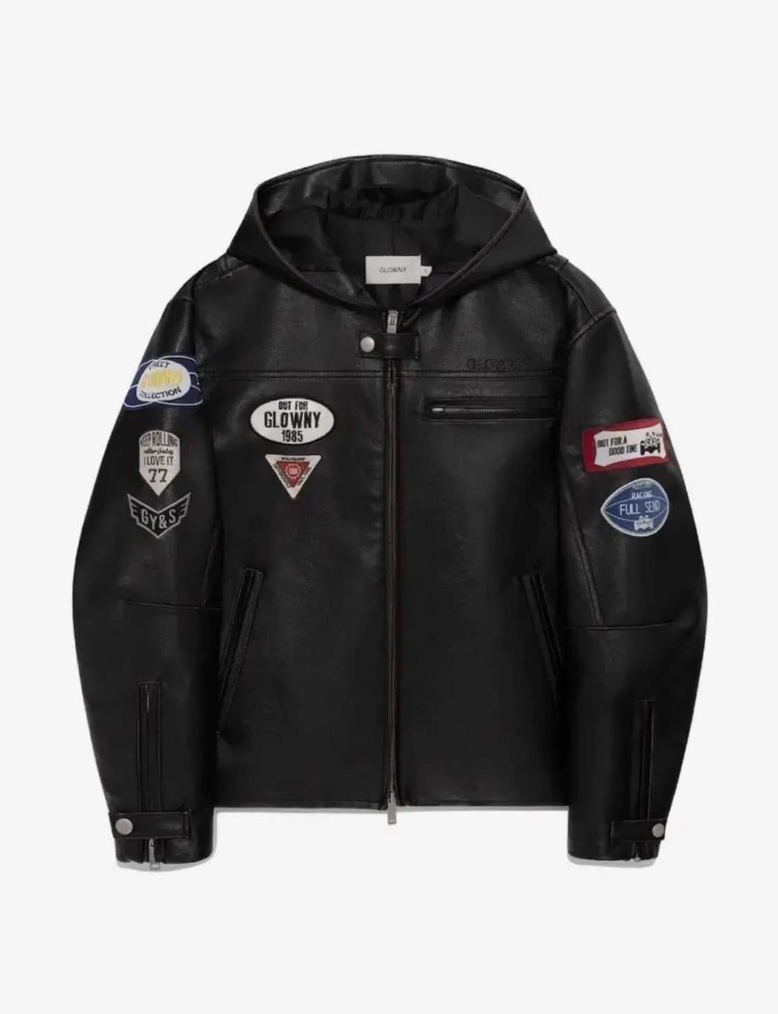 급처 / 글로니 레이서 후드 레더자켓  상품이미지1