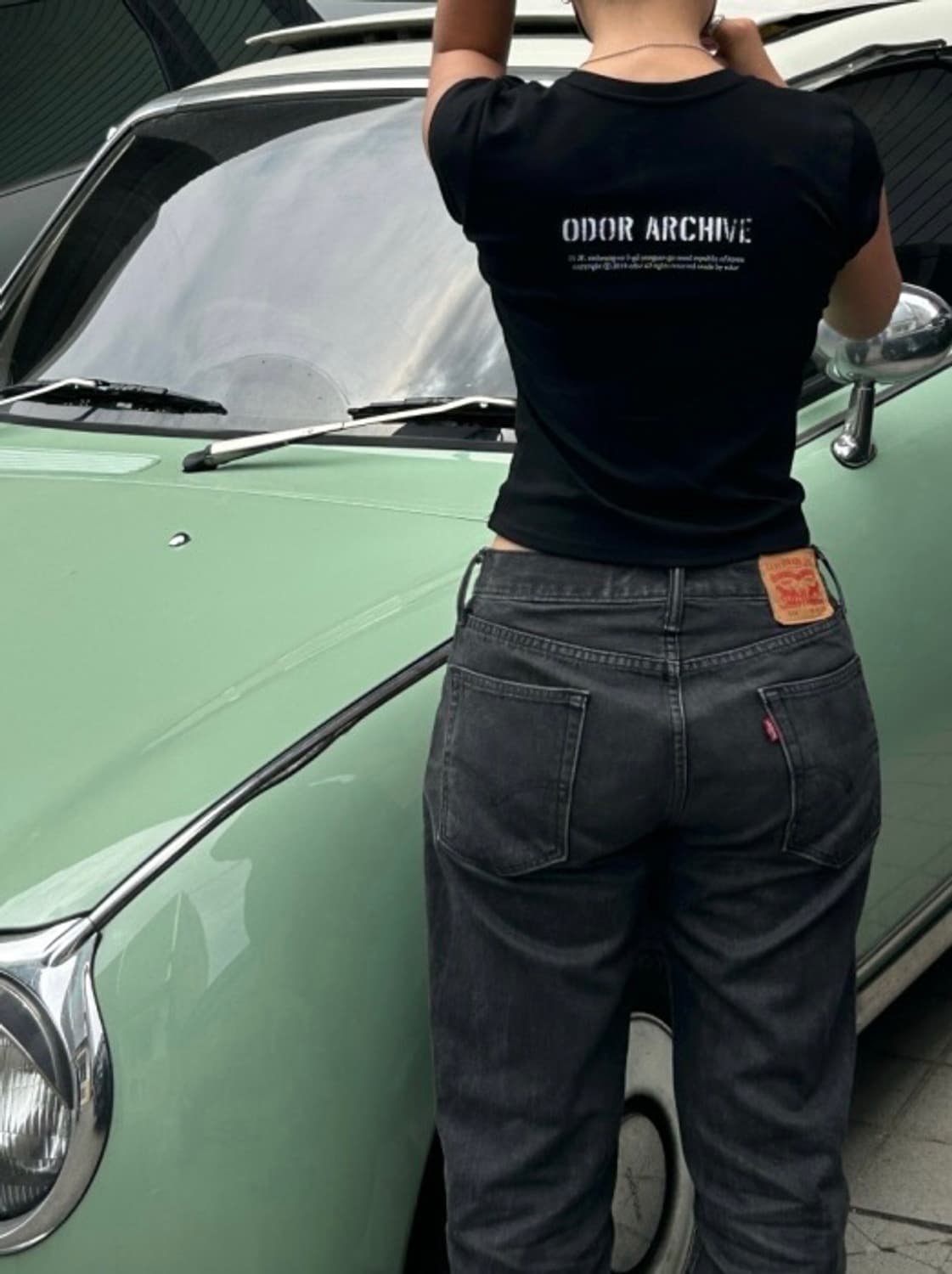 Odor archive baby tee black 상품이미지4