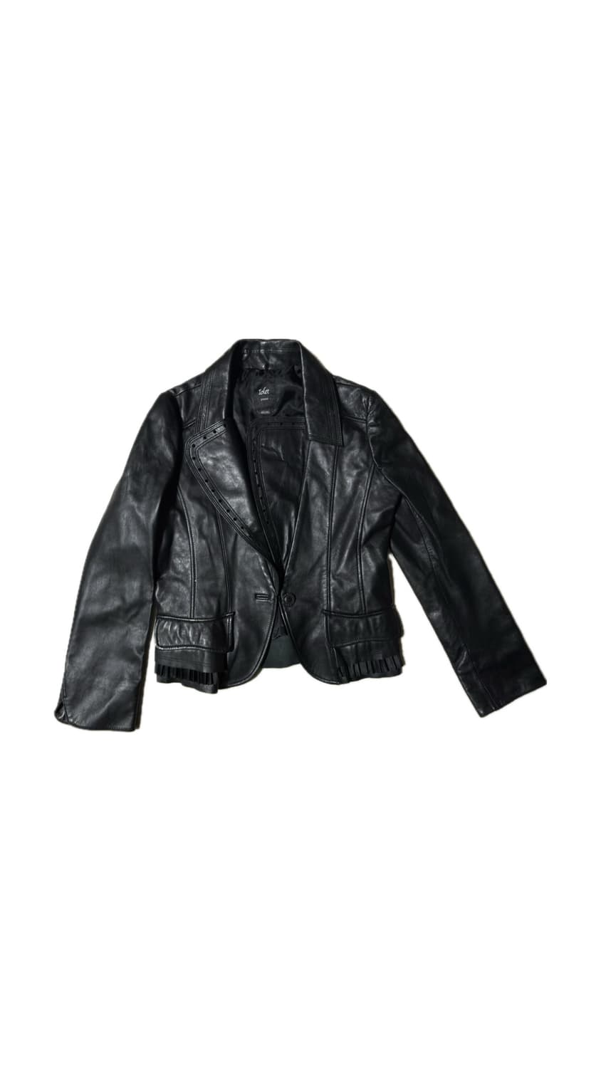 (w) 레더 원단추 크롭 자켓 88-160 상품이미지1