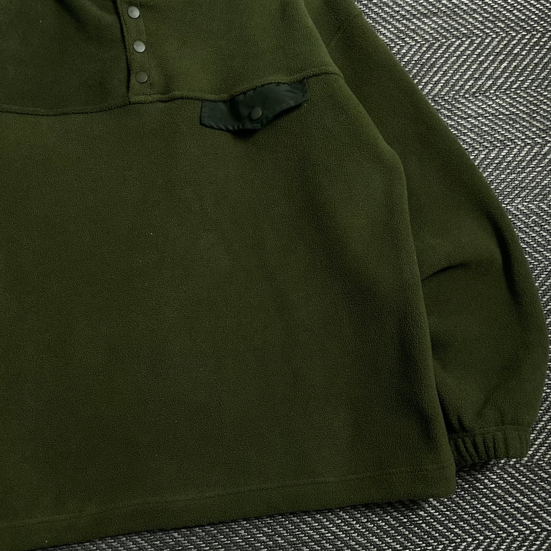 빈티지 플리스 풀오버 포켓 트레이닝 긴팔 탑 그린 y 4353 상품이미지3