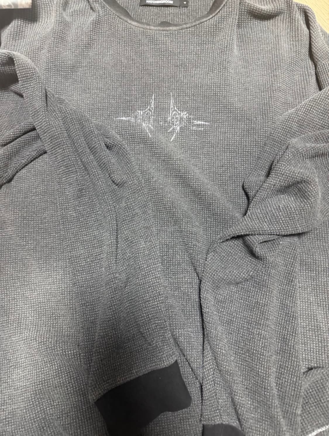 해칭룸 VTG THERMAL TEE BLACK 상품이미지2