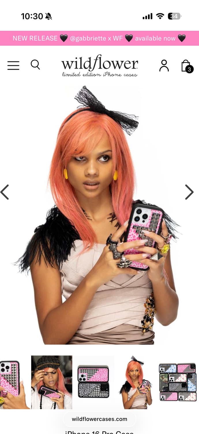 (새상품) 와일드플라워 핑크 스터드 16프로 케이스 상품이미지1