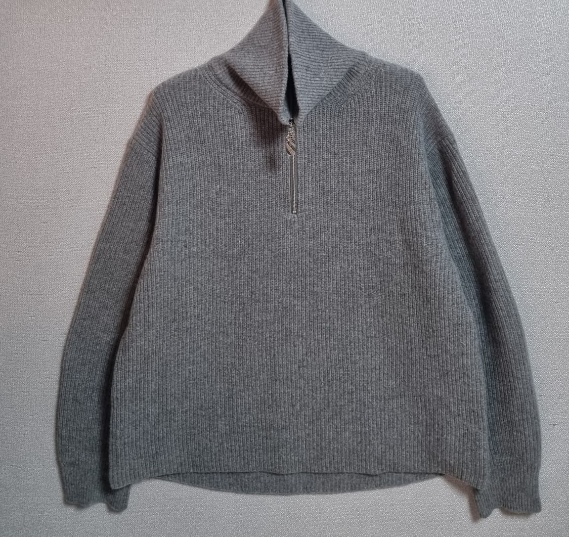 오버핏 XL ) 벨리에 그레이 반집업 니트 상품이미지2