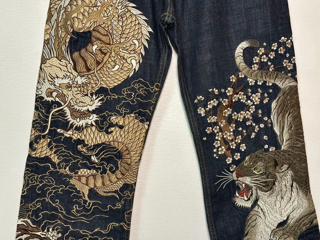 카라쿠리 타마시•스이/ 용호상박 인디고 데님 (새상품) 상품이미지5