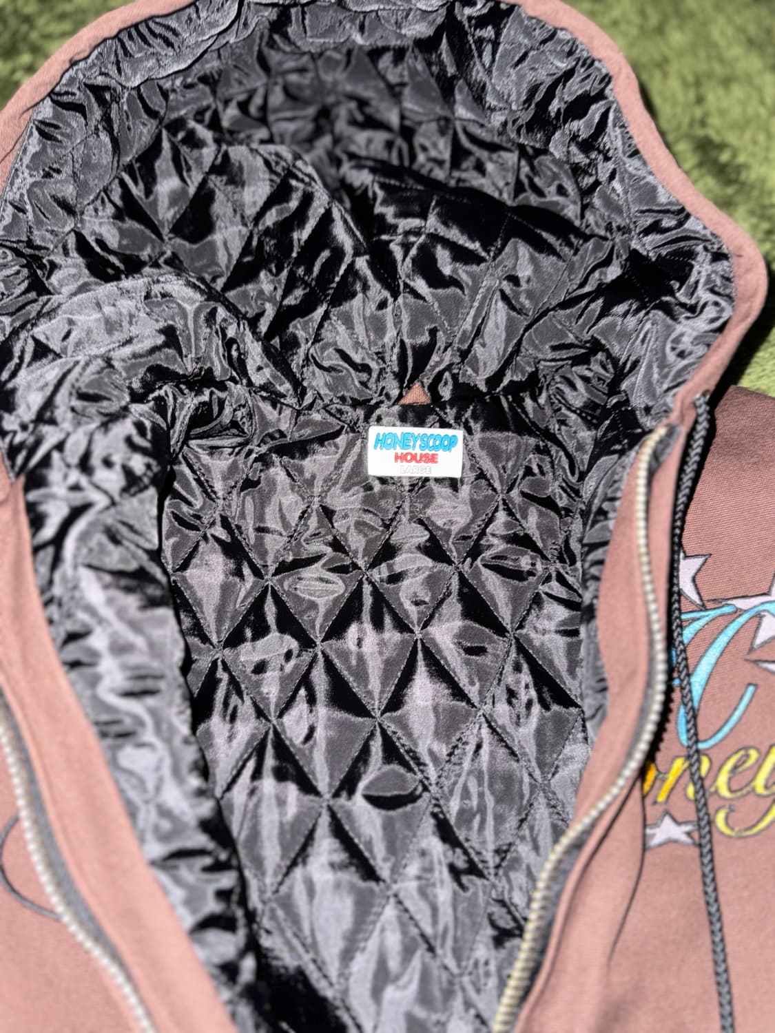 [L] 허니스쿱하우스 퀼티드 캔버스 후드 자켓 브라운 상품이미지3