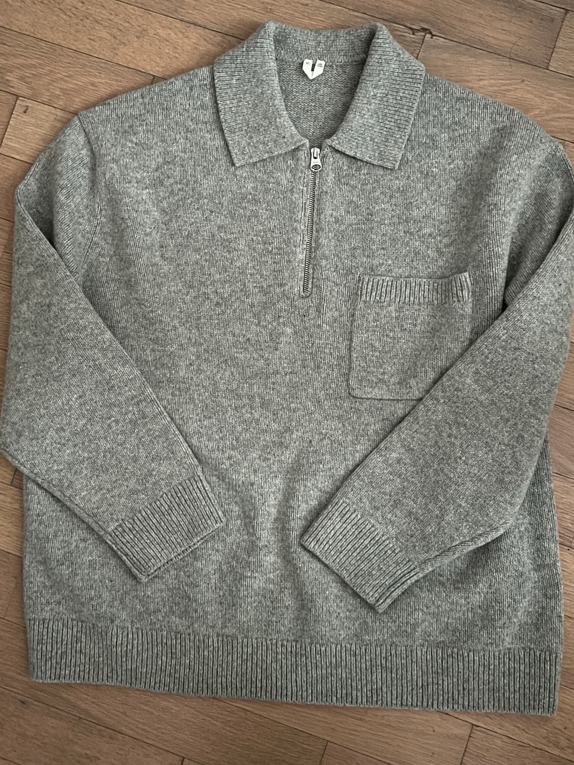 아르켓 하프 니트 집업 그레이 XL 상품이미지1