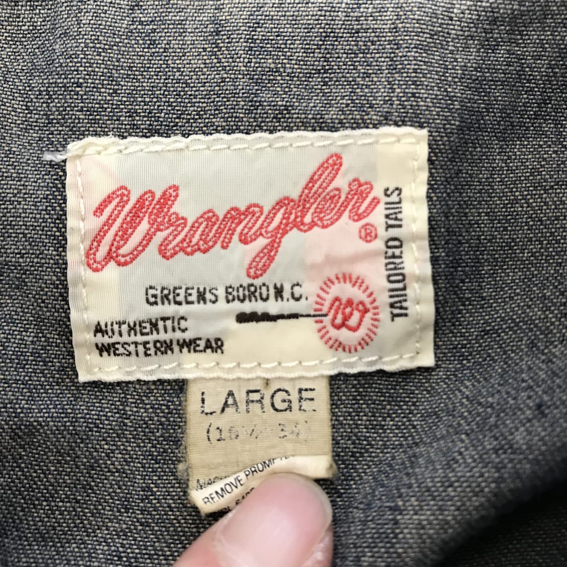 Wrangler 랭글러 웨스턴 데님셔츠 [L] 상품이미지5