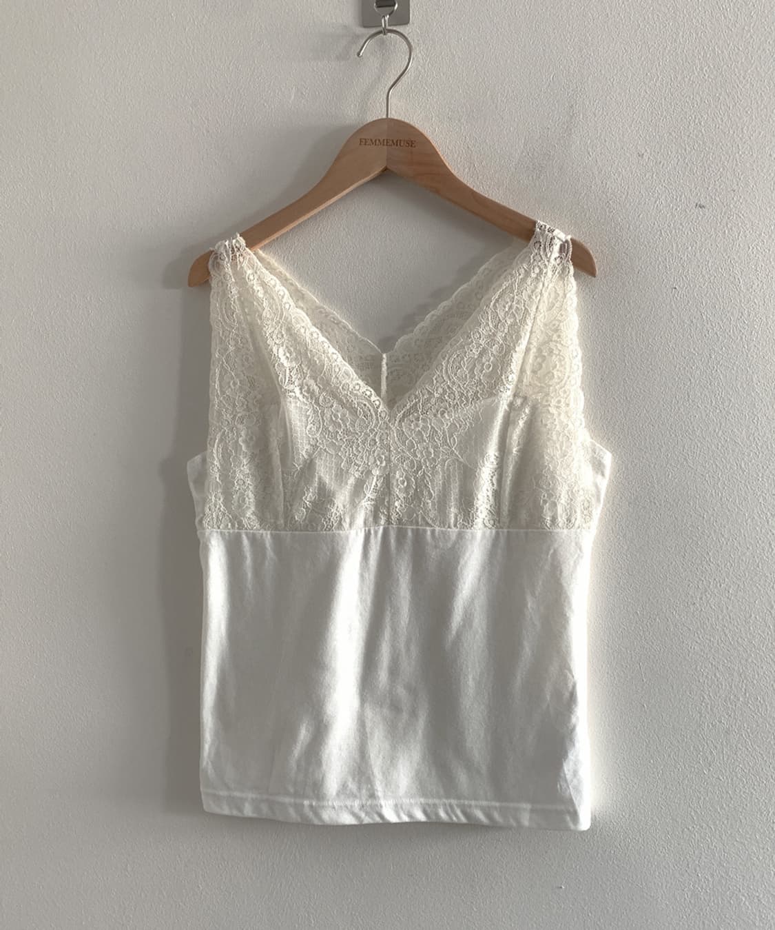 (Vintage)Both V Neck Lace Sleeveless Top 상품이미지2