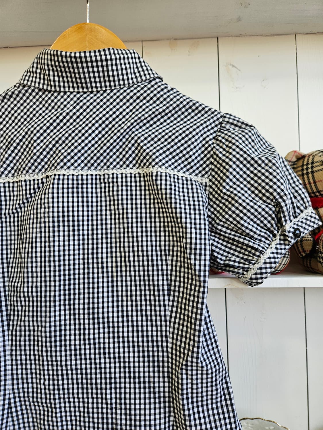 (la Bala) 깅엄 체크 블라우스 상품이미지5