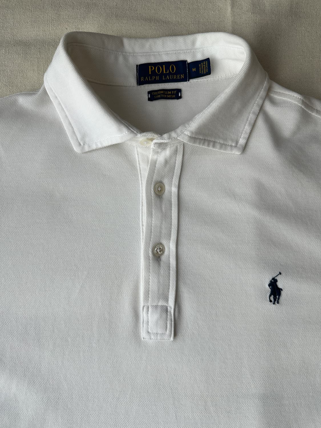 폴로 랄프로렌 화이트 긴팔 카라티 피케 폴로셔츠 M 상품이미지2